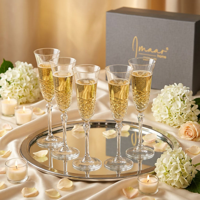 Elegant Italian Made Champagne Glasses Set of 4