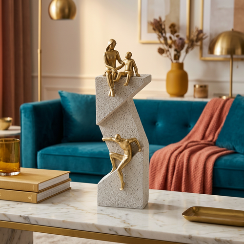 Bond & Balance Gold & Stone Family Sculpture
