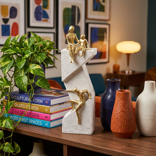 Bond & Balance Gold & Stone Family Sculpture