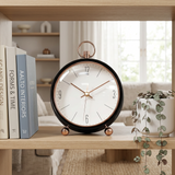Matte Black & Rose Gold Luxury Desk Clock