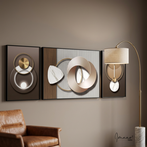 Gilded Interlocking Infinity 3D Canvas Art Set of 3