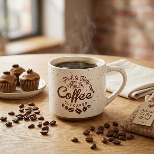Vintage Cafe Typography Ceramic Mug