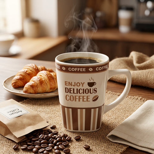 Vintage Cafe Ceramic Coffee Mugs