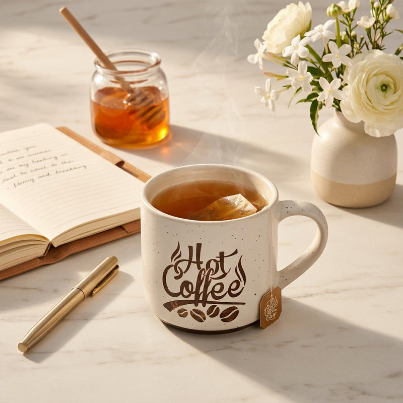 Vintage Cafe Typography Ceramic Mug