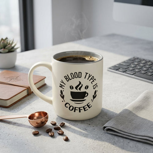 Elegant Coffee Quote Ceramic Mugs
