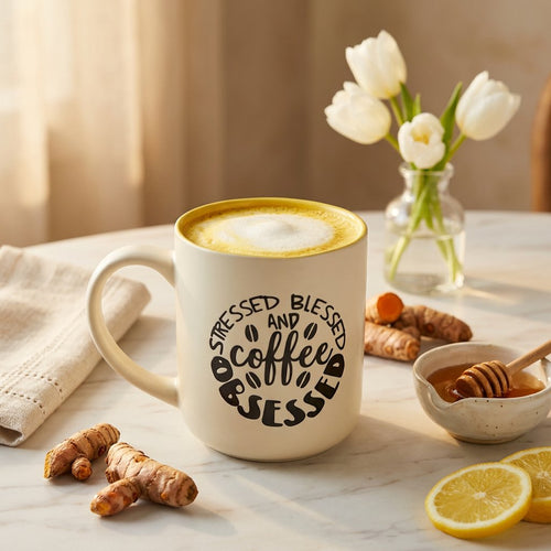 Elegant Coffee Quote Ceramic Mugs