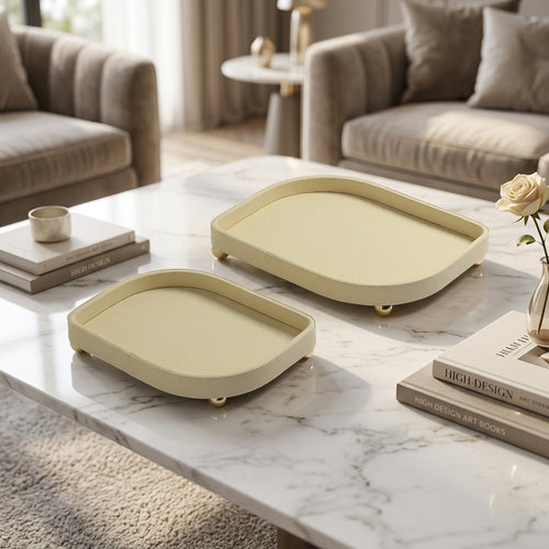 Minimalist Rounded Rectangular Tray Set of 2