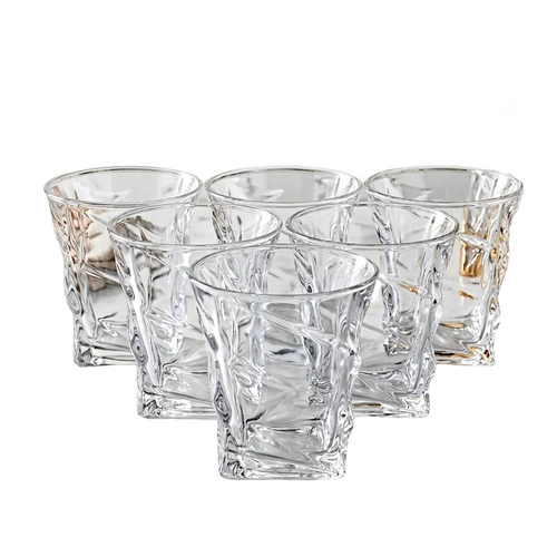Luxury Crinkled Whiskey Glass Set of 6