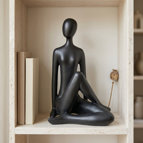 Seated Yogi Abstract Meditating Female Sculpture