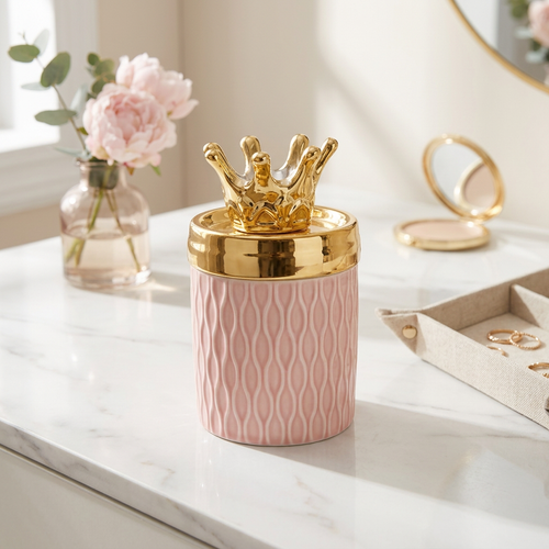 Royal Crown Ceramic Storage Canister Jar