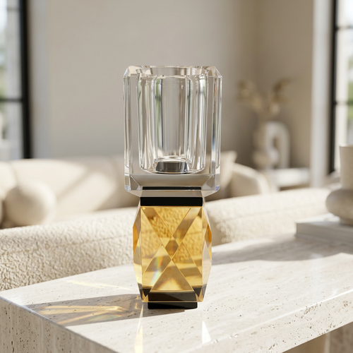 Elegant Geometric Crystal Tabletop Centerpiece