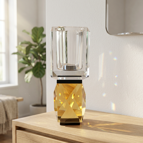 Elegant Geometric Crystal Tabletop Centerpiece
