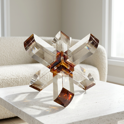 3D Crystal Starburst Decorative Table Sculpture