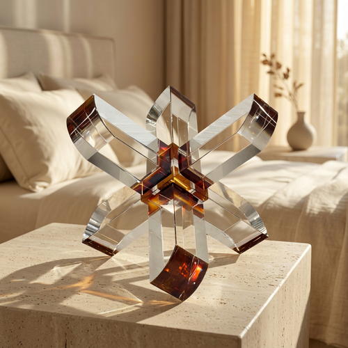 3D Crystal Starburst Decorative Table Sculpture