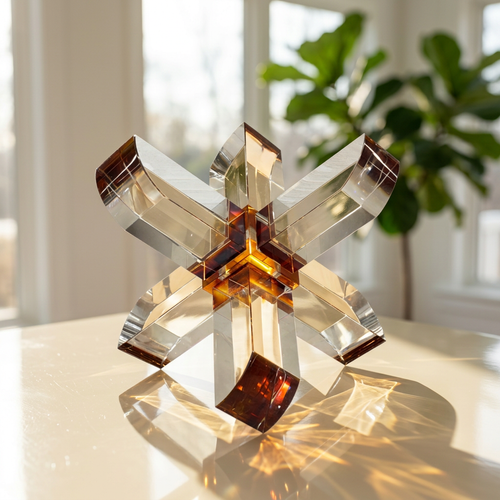 3D Crystal Starburst Decorative Table Sculpture