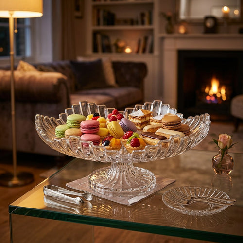 Elegant Clear Glass Serving Bowl