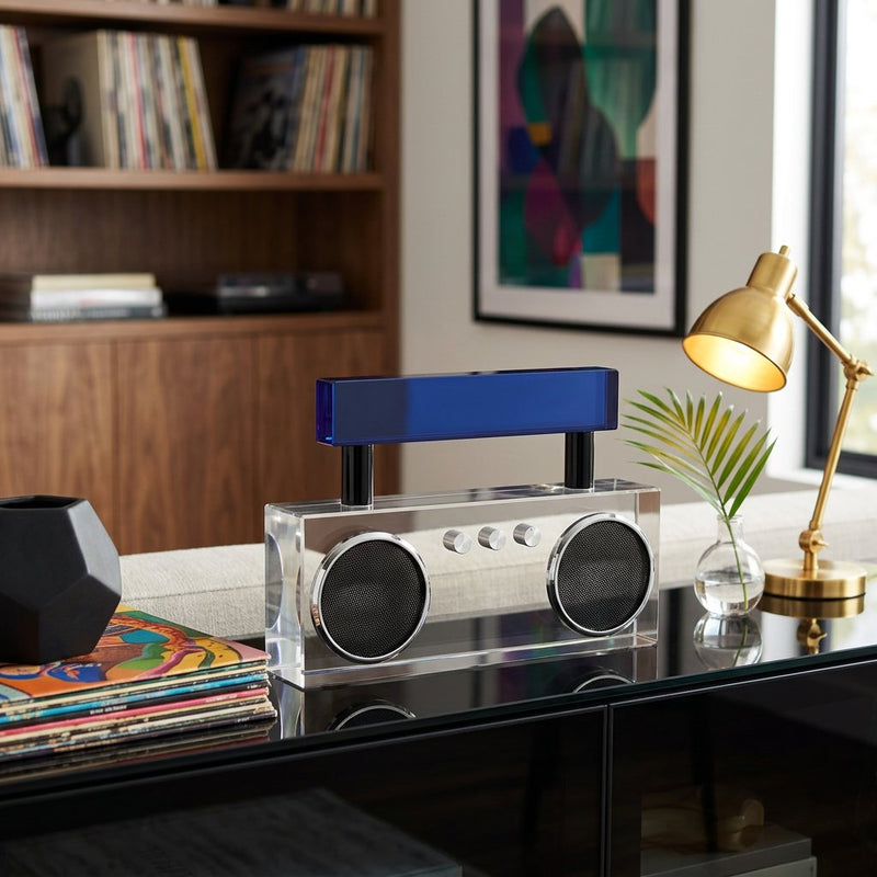 Elegant Crystal Retro Boombox Speaker Showpiece