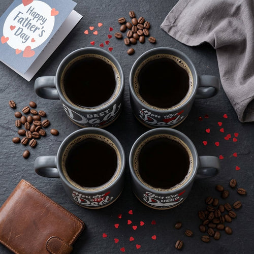 Matte Grey "Best Dad" Ceramic Coffee Mug 360 ML