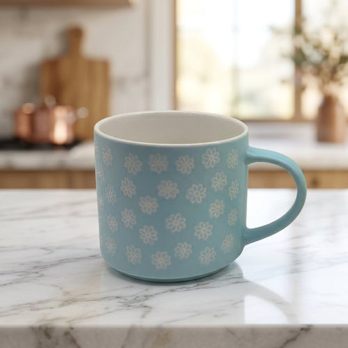 Vintage Daisy Flower Patterned Coffee Mugs