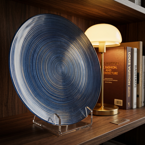 Luxury Cobalt Blue Serving Dish Plate 10.5 Inch