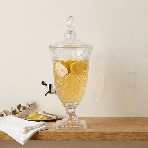 1.8L Vintage Glass Juice & Drink Dispenser with Tap