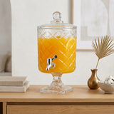 3-Litre Vintage Glass Juice Dispenser with Chrome Tap
