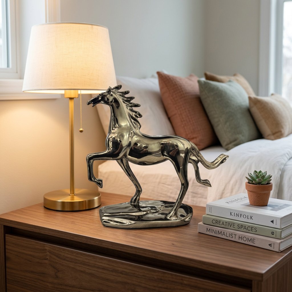 Luxury Polished Chrome Horse Statue