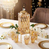 Luxury Square Glass Dispenser with 6 Glass & Gold Stand