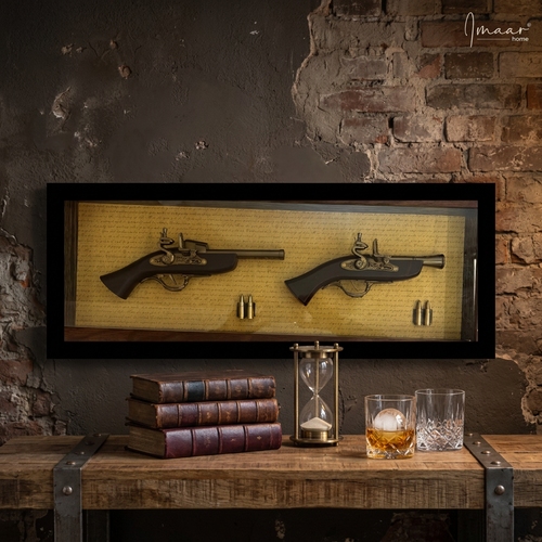 Vintage Flintlock Pistol 3D Framed Shadow Wall Art