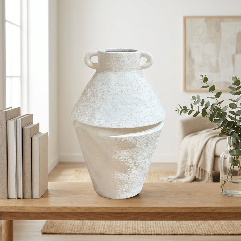 Elegant Cascade Swirl Accent Vase