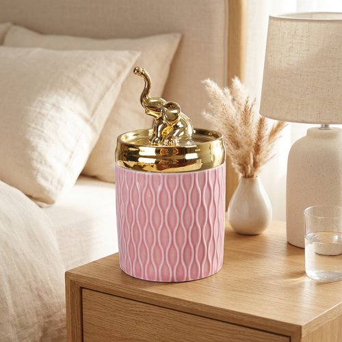 Majestic Elephant Ceramic Storage Canister Jar