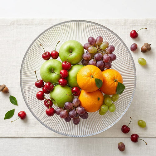 Smoky Tinted Pedestal Glass Fruit Bowl 10 Inch