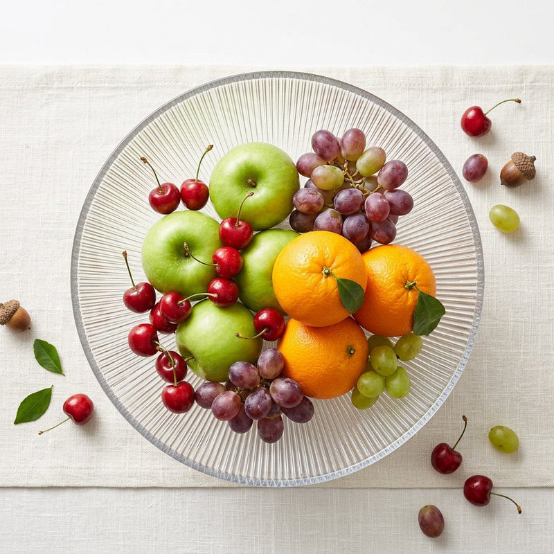 Smoky Tinted Pedestal Glass Fruit Bowl 10 Inch