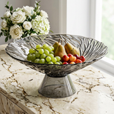 Modern Smoked Gray Glass Fruit Bowl 10 Inch