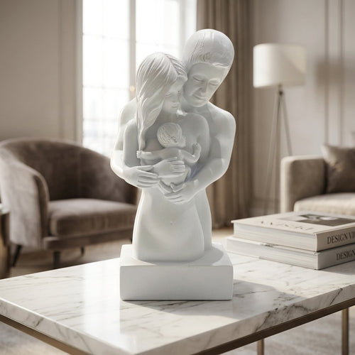 Minimalist New Family & Baby Resin Sculpture