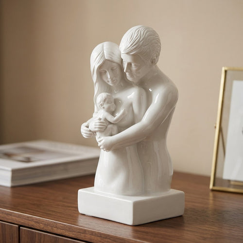 Minimalist New Family & Baby Resin Sculpture
