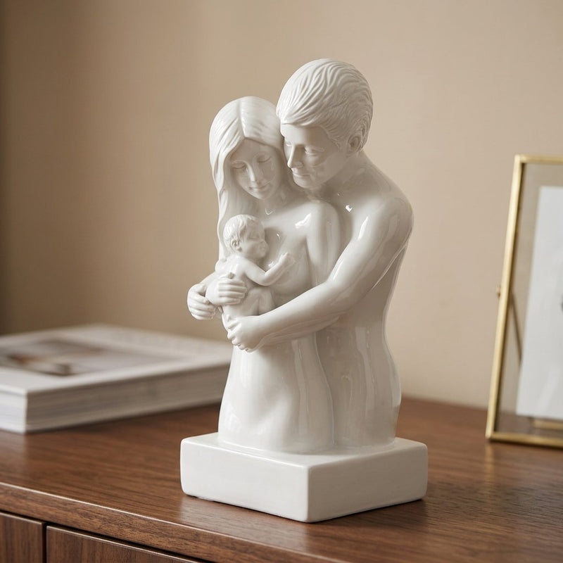 Minimalist New Family & Baby Resin Sculpture