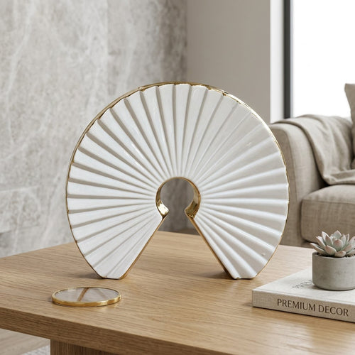 Radiance Circular Fan Ceramic Vase