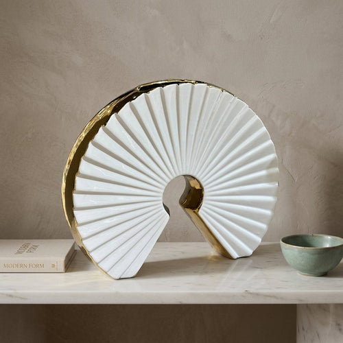 Radiance Circular Fan Ceramic Vase