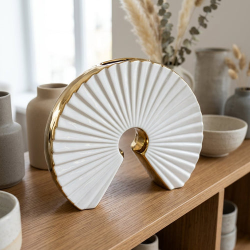 Radiance Circular Fan Ceramic Vase