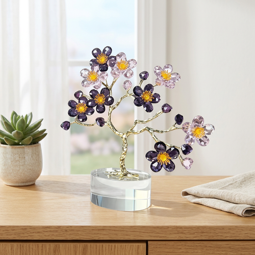 Crystal Plum Blossom Bonsai Tree Sculpture