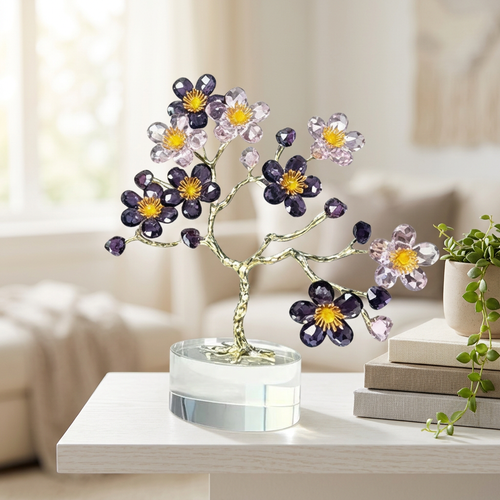 Crystal Plum Blossom Bonsai Tree Sculpture