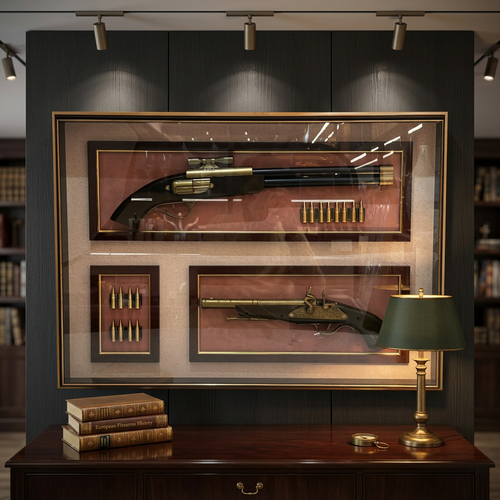 Vintage Rifle and Pistol Framed Art
