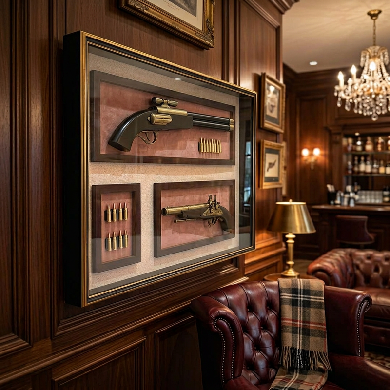 Vintage Rifle and Pistol Framed Art