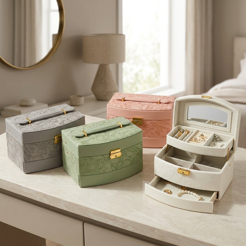 Elegant Multi-Tier Travel Jewelry Box