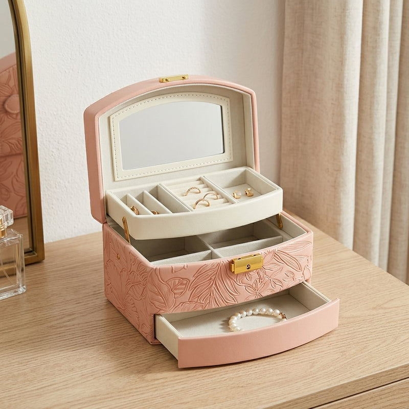 Elegant Multi-Tier Travel Jewelry Box