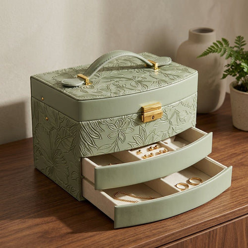 Elegant Multi-Tier Travel Jewelry Box