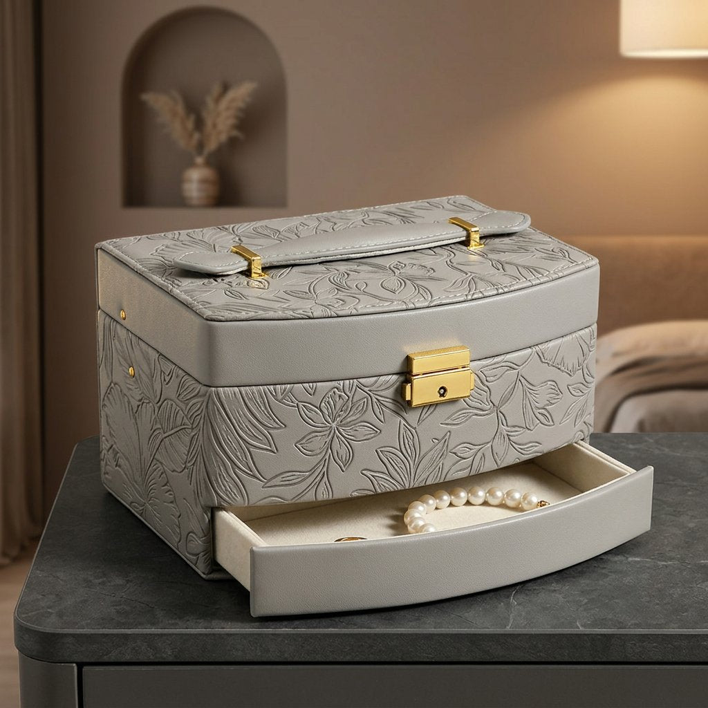 Elegant Multi-Tier Travel Jewelry Box