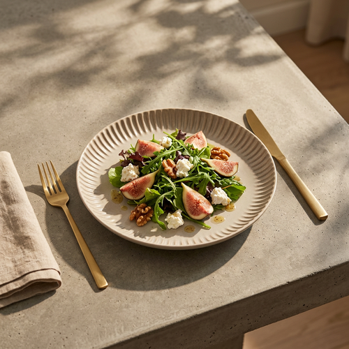 Matte Cream Fluted Ceramic Dinner Plate 8 Inch