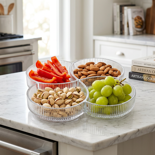 Elegant Glass Modular Serving Platter Set